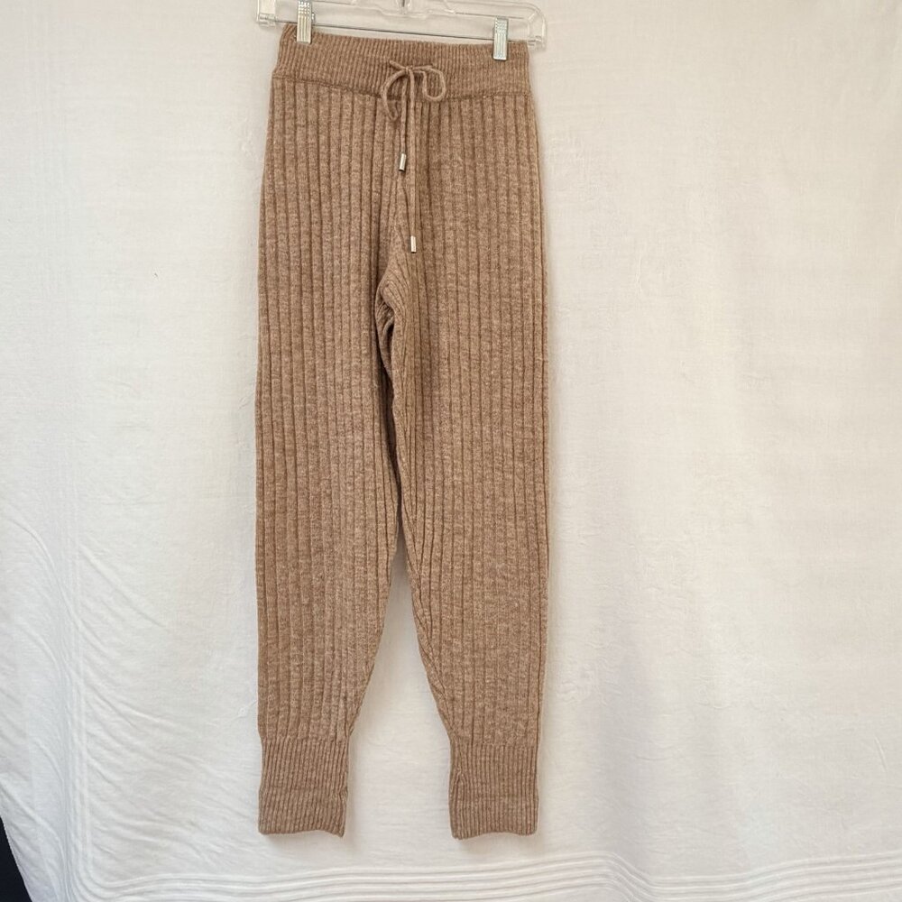 Free People Intimately Around the Clock Knit Jogger Womens XS Light Brown Knit